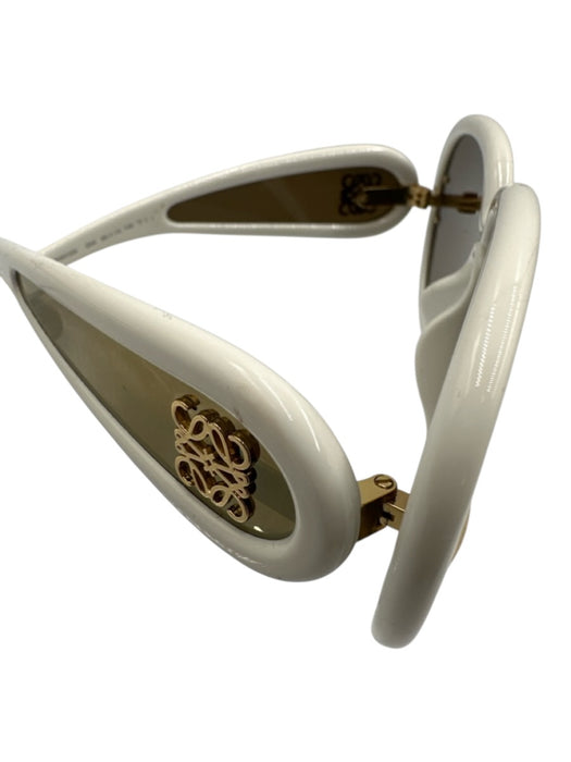 Loewe White & Gold Acetate Mirrored Logo Oversize Sunglasses White & Gold