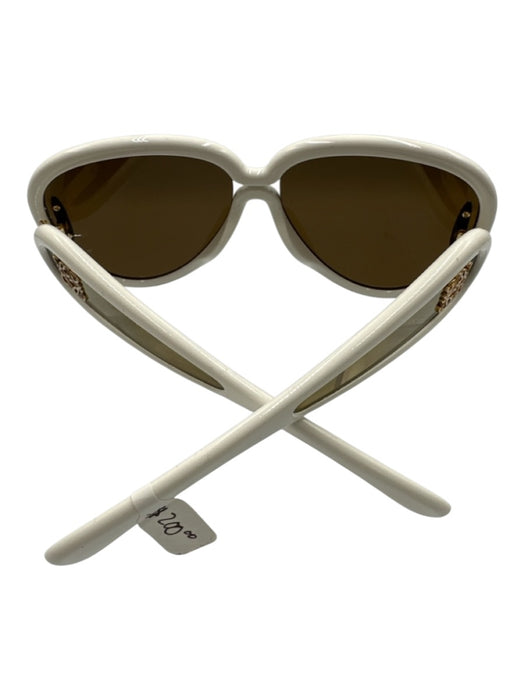 Loewe White & Gold Acetate Mirrored Logo Oversize Sunglasses White & Gold