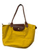 Longchamp Yellow Leather Strap Top Flap Zip Close Interior Pocket Bag Yellow / Medium
