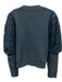 Sea New York Size S Blue Cotton smocked sleeves High Neck Long Sleeve Sweater Blue / S