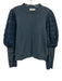 Sea New York Size S Blue Cotton smocked sleeves High Neck Long Sleeve Sweater Blue / S