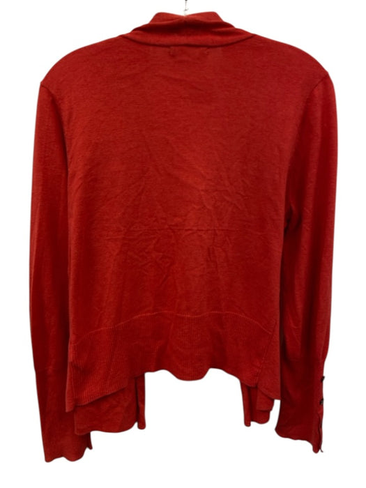 Nic+ Zoe Size M Red Orange Cotton Blend Long Sleeve Open Cardigan Red Orange / M
