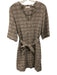 Billy Reid Size S Gray & multi Cotton Short Sleeve Stitched Detail V Neck Dress Gray & multi / S