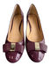 Patricia Gloves Shoe Size 37 Purple Leather Rounded Gold Hardware Heels Purple / 37