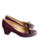 Patricia Gloves Shoe Size 37 Purple Leather Rounded Gold Hardware Heels Purple / 37