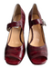 Cole Haan Shoe Size 7.5 Red Leather open toe One Strap silver hardware Heels Red / 7.5