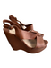 Prada Shoe Size 36 Brown Leather open toe Cross Strap Ankle Strap Platform Heels Brown / 36
