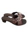 Lea Shoe Size 37 Brown Leather open toe Crisscross toe strap Block heel Sandals Brown / 37