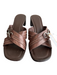 Lea Shoe Size 37 Brown Leather open toe Crisscross toe strap Block heel Sandals Brown / 37