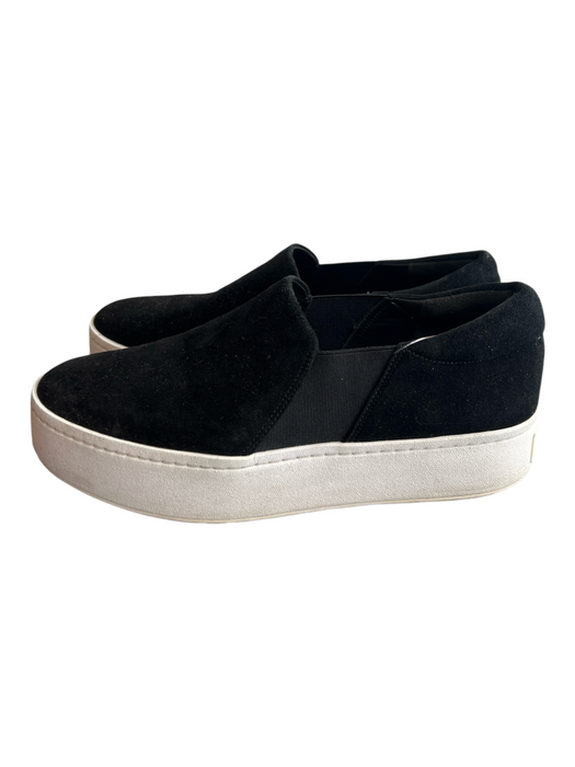 Vince Shoe Size 6.5 Black Suede Round Toe Platform Flat No Lace Shoes Black / 6.5