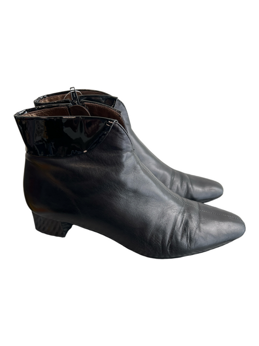 Sarto Shoe Size 37.5 Black Leather Pointed Toe Side Zip Ankle Length Booties Black / 37.5