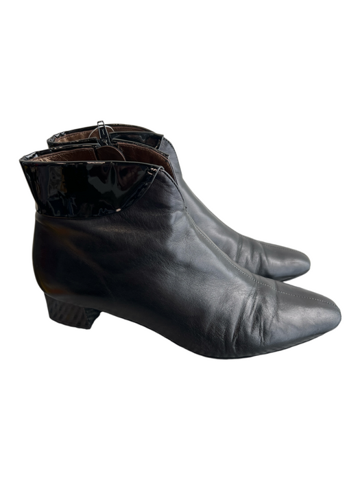 Sarto Shoe Size 37.5 Black Leather Pointed Toe Side Zip Ankle Length Booties Black / 37.5