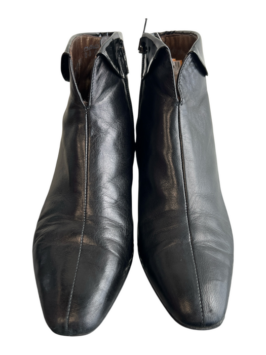 Sarto Shoe Size 37.5 Black Leather Pointed Toe Side Zip Ankle Length Booties Black / 37.5