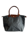 Longchamp Gray & Brown Canvas Gold hardware Button Zip closure Shoulder Bag Bag Gray & Brown / S