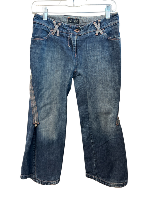 Armani Jeans Size 27 Medium Wash Cotton Low Rise Zip Fly Zipper Detail Jeans Medium Wash / 27