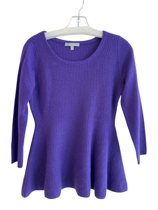 Neiman Marcus Size M Purple Cashmere Round Neck Long Sleeve Knit Flare Sweater Purple / M