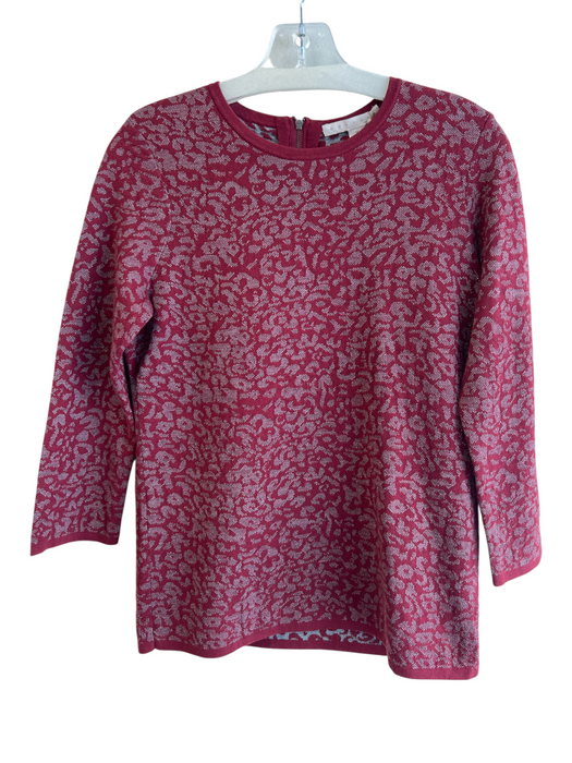 Belford Size M Burgundy Cotton Blend Round Neck Long Sleeve Back Zip Sweater Burgundy / M