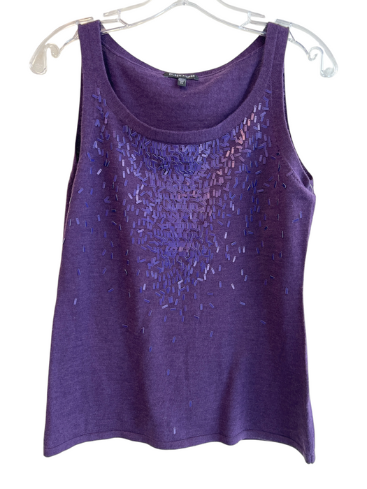 Eileen Fisher Size XS Purple Wool Knit Boat Neck Sleeveless Knit Top Purple / XS