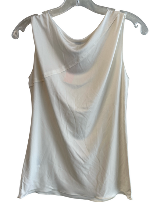 Armani Collezioni Size 10 Cream Silk & Viscose Boat Neck Sleeveless Stretch Top Cream / 10