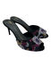 Giuseppe Zanotti Shoe Size 6.5 Black & Multi Suede Rhinestone Peep Toe Shoes Black & Multi / 6.5