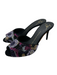Giuseppe Zanotti Shoe Size 6.5 Black & Multi Suede Rhinestone Peep Toe Shoes Black & Multi / 6.5