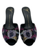 Giuseppe Zanotti Shoe Size 6.5 Black & Multi Suede Rhinestone Peep Toe Shoes Black & Multi / 6.5