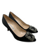 Manolo Blahnik Shoe Size 36.5 Black Satin Crystal Encrusted Square Buckle Shoes Black / 36.5