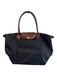 Longchamp Black & Brown Canvas Gold hardware Button Zip closure Shoulder Bag Bag Black & Brown / S