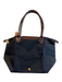 Longchamp Black & Brown Canvas Gold hardware Button Zip closure Shoulder Bag Bag Black & Brown / S