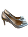 Salvatore Ferragamo Shoe Size 6.5 Silver Leather Metallic Bow Detail Pump Shoes Silver / 6.5
