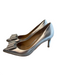 Salvatore Ferragamo Shoe Size 6.5 Silver Leather Metallic Bow Detail Pump Shoes Silver / 6.5