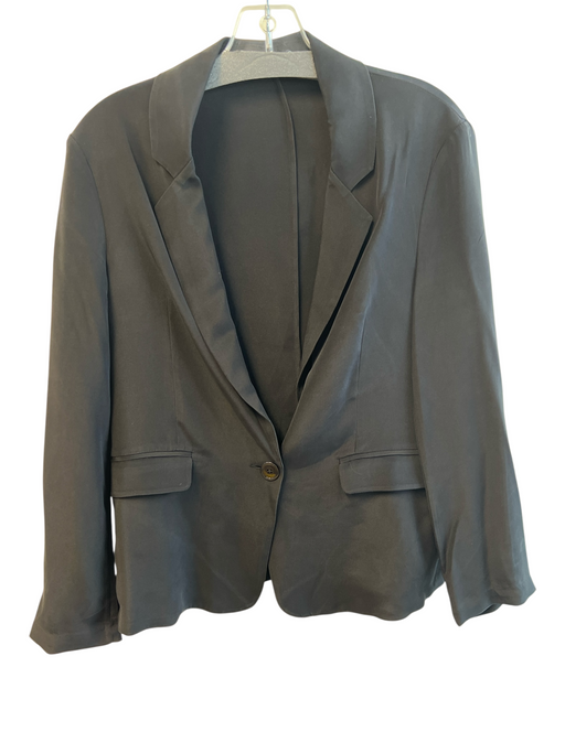 No Brand Size Large Black Silk 1 Button Short Jacket Black / Large