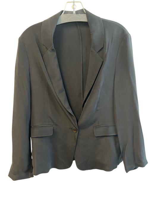 No Brand Size Large Black Silk 1 Button Short Jacket Black / Large