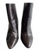 Pour la Victoire Shoe Size 6.5 Brown Leather Pointed Toe Stitch Design Booties Brown / 6.5