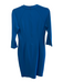 St John Size 6 Royal Blue Viscose Blend Squarish Neck 3/4 Sleeve Back Zip Dress Royal Blue / 6