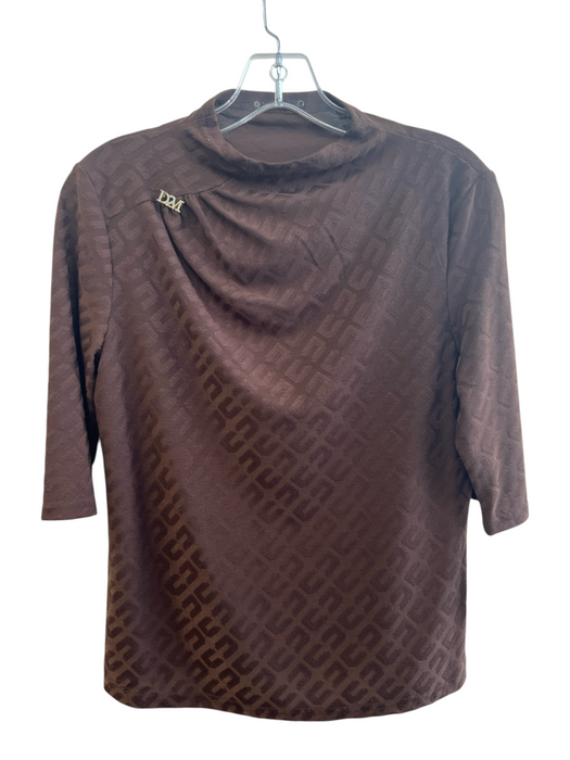 No Brand Size Est M Brown Cotton & Polyester Half Sleeve Semi Sheer Top Brown / Est M