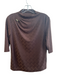 No Brand Size Est M Brown Cotton & Polyester Half Sleeve Semi Sheer Top Brown / Est M