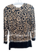 St John Size M Black & Yellow Rayon Half Sleeve Floral Print Scoop Neck Top Black & Yellow / M