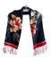 No Brand Black & Red Silk Floral Tassle Detail scarf Black & Red / S
