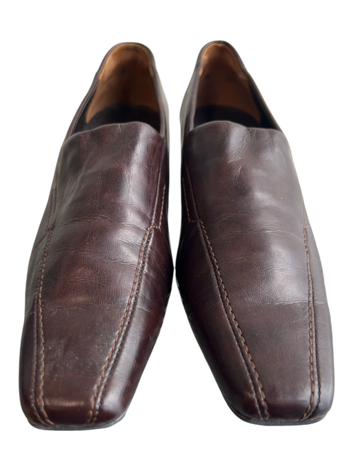 Paul Green Shoe Size 6 Brown Leather Pointed Square Toe Stitch Design Shoes Brown / 6