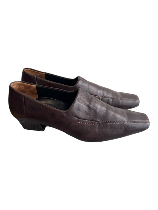 Paul Green Shoe Size 6 Brown Leather Pointed Square Toe Stitch Design Shoes Brown / 6
