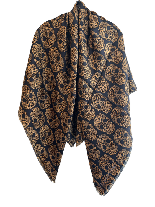 Zadig & Voltaire Black & Yellow Silk Skulls scarf Black & Yellow