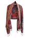 Pashmina Red & Multi Cashmere Fringe scarf Red & Multi