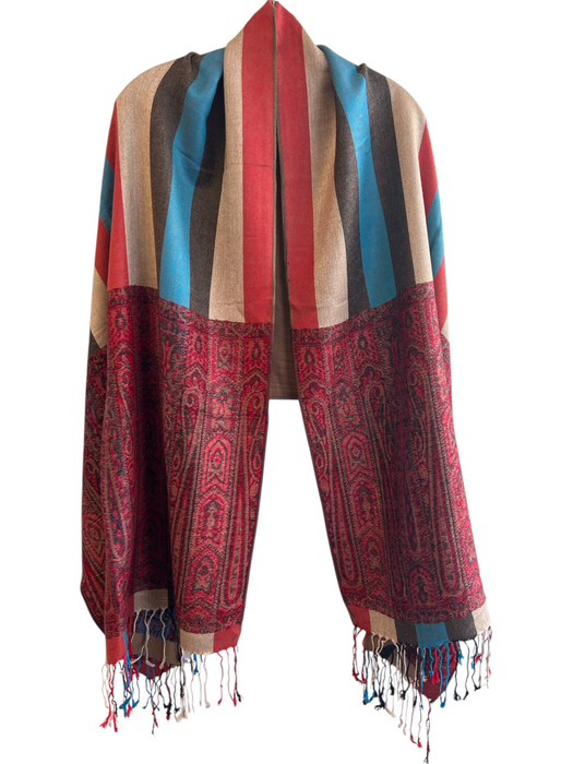 Pashmina Red & Multi Cashmere scarf Red & Multi / L