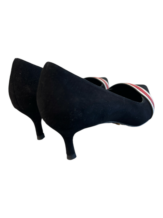 Carolina Herrera Shoe Size 36 Black Suede leather Leather Detail Stripe Heels Black / 36