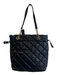 Michael Michael Kors Black Leather goldtone hardware Quilted Snap Closure Bag Black / Medium