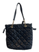 Michael Michael Kors Black Leather goldtone hardware Quilted Snap Closure Bag Black / Medium