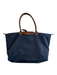 Longchamp Navy Nylon & Leather Double Handle Top Zip Foldable Tote Bag Navy / Large