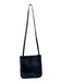Longchamp Black Leather Grained Solid embossed logo Crossbody Purse Black