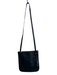 Longchamp Black Leather Grained Solid embossed logo Crossbody Purse Black